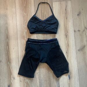 Weissman Small Adult Black Top and AA Dancewear Mesh Short with Briefs
